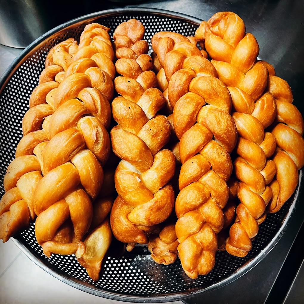 Tibetan Khabse, on a strainer in the kitchen.